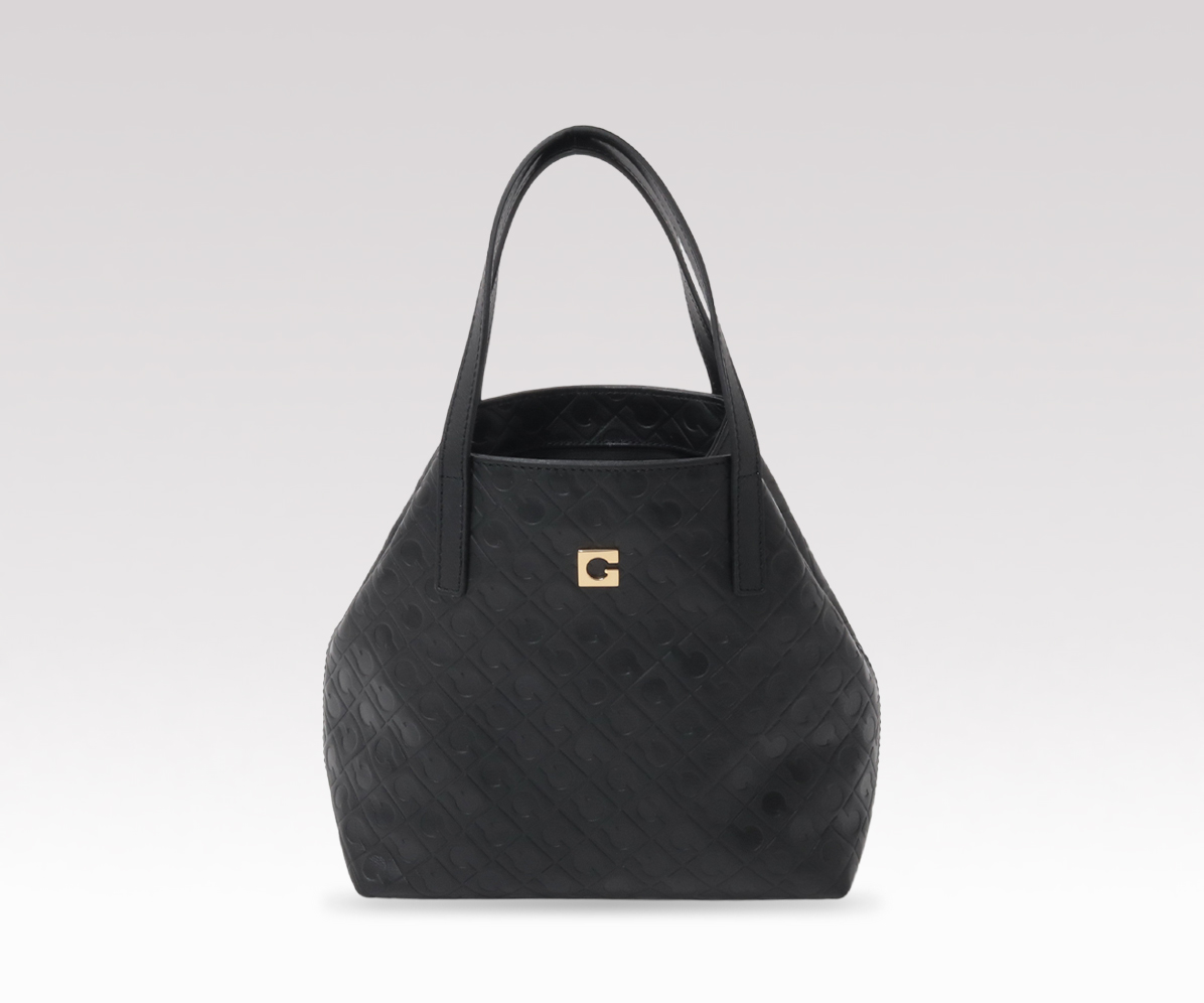 エンボスレザーハンドバッグ