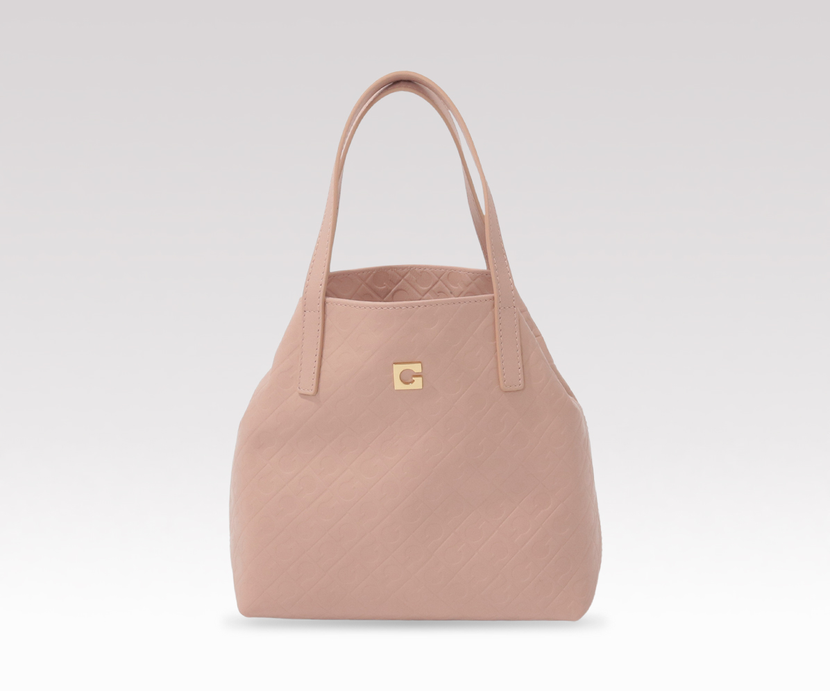 エンボスレザーハンドバッグ