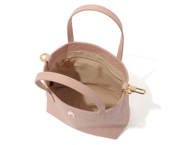 エンボスレザーハンドバッグ 詳細画像 ピンク 9